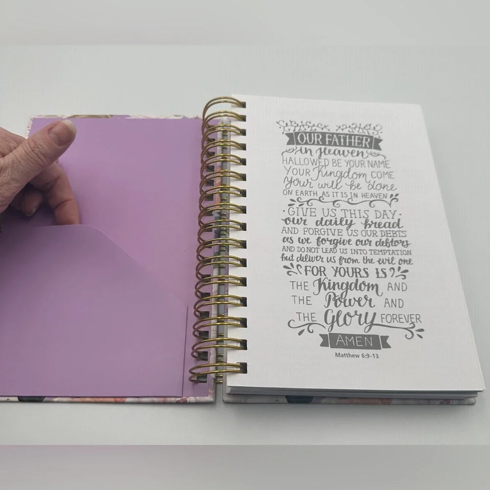 Hardcover Floral Wire Bound Faith Can Move Mountains Prayer Journal Sermon Notes